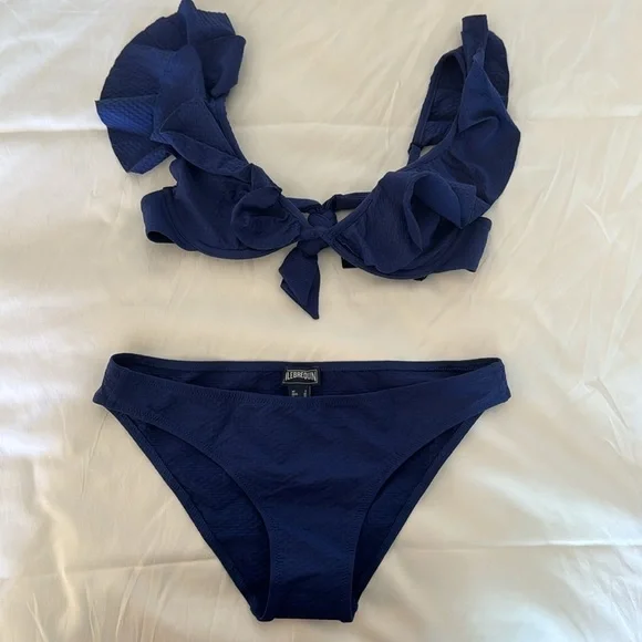 NWT! Vilebrequin Women's Lizzy Ruffled Underwire Bikini Set Small